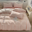 Axyaa Striped Washed Cotton Duvet Cover Set - 3/4pcs Bedding Set