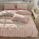 Axyaa Striped Washed Cotton Duvet Cover Set - 3/4pcs Bedding Set
