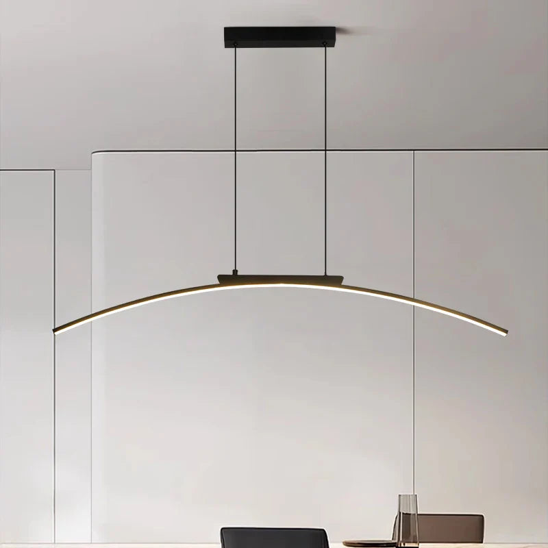Axyaa LED Arc Pendant Light - Adjustable Brightness, Energy Efficient Kitchen Ceiling Lamp