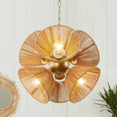 Axyaa 6-Light Rattan Chandelier for Dining Kitchen Island Bedroom