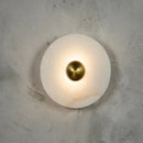 Axyaa Art Deco Marble LED Wall Lamp Gold Aluminium Stone Sconce for Hotel Foyer