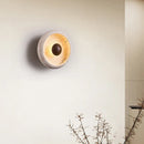 Axyaa Circular Peach Wood Stone LED Wall Lights