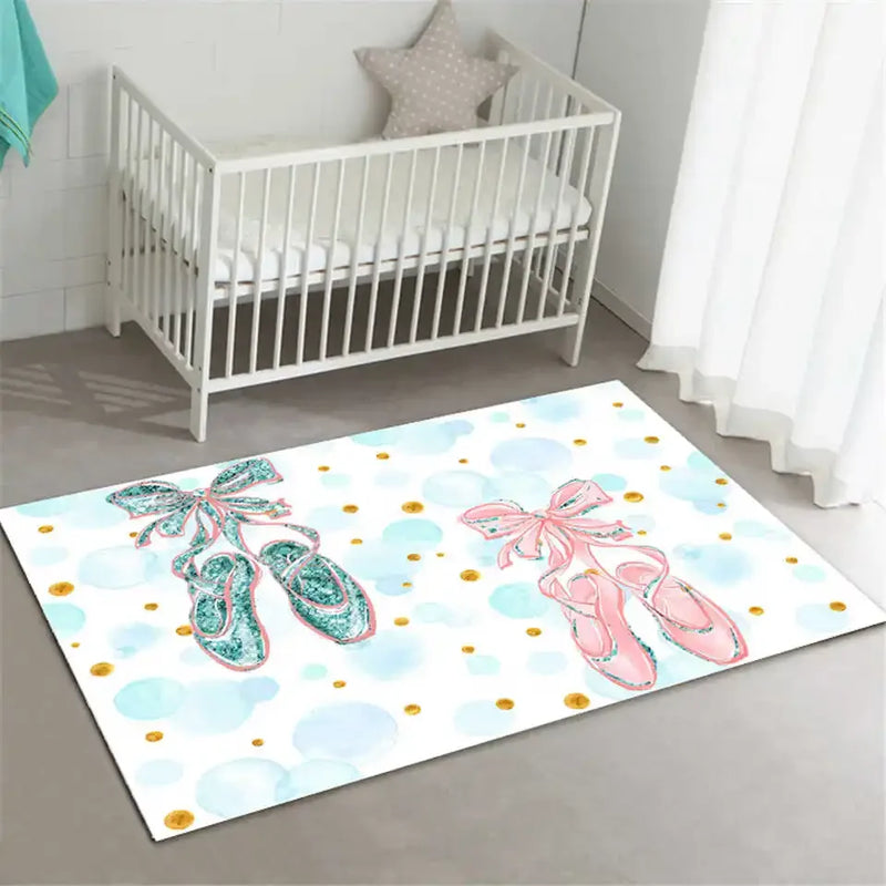 Axyaa Ballerina Girl Child Rug: Non-Slip Bedroom Decoration & Play Mat