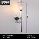 Axyaa Modern Black Iron Glass Ball LED Wall Lamp for Living Room Bedroom Decor