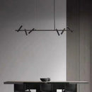 Axyaa LED Metal Chandelier: Minimalist Suspension Light for Dining Room Height Adjustable