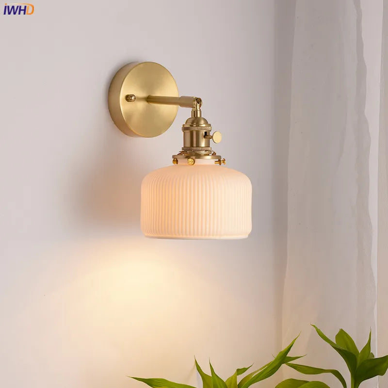 Axyaa White Ceramic LED Wall Sconce for Home Bedroom Living Room Bathroom Mirror