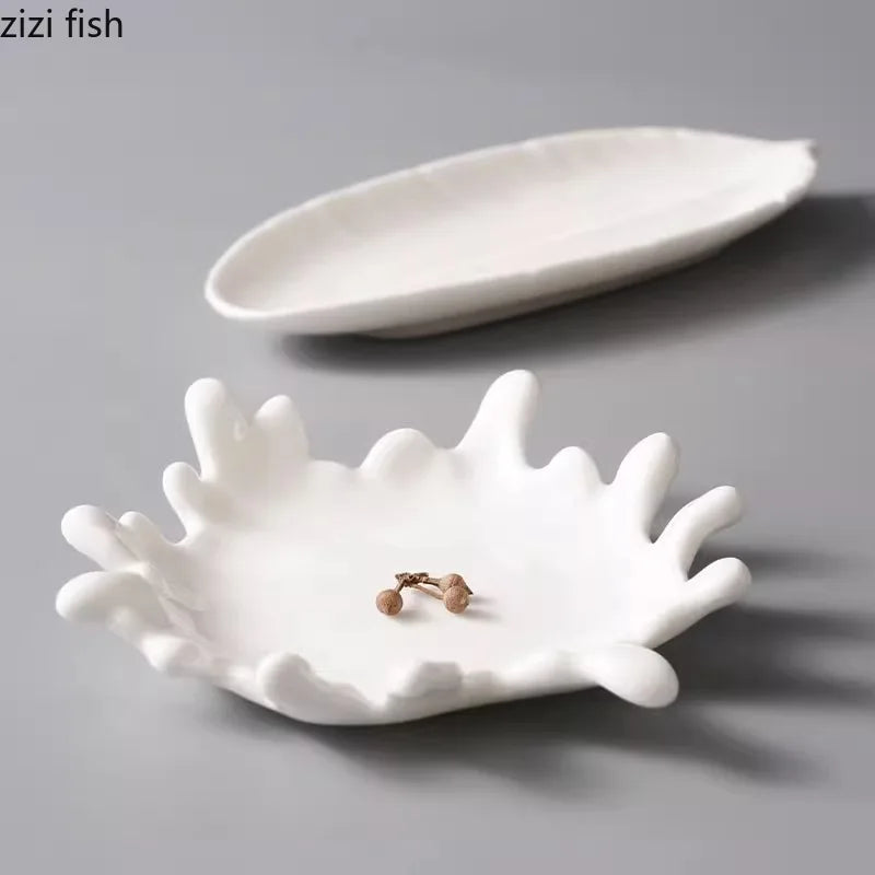 Axya Coral Ceramic Dinner Plate | Fruit Salad Sushi Dessert Specialty Tableware