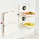 Axyaa Foldable 2-Layer Food Prep Rack, Wall-Mounted Kitchen Storage Tray