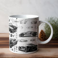 Axyaa Retro 1960s Style Car Art Mug - Microwave Safe, Ideal for Coffee Enthusiasts