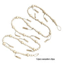 Wooden Bead Garland Photo Display Wall Decor by Axyaa