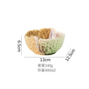 Axyaa Flame-Killed Ceramic Fruit Salad Bowl, Irregular Shape, Molecular Cuisine Tableware