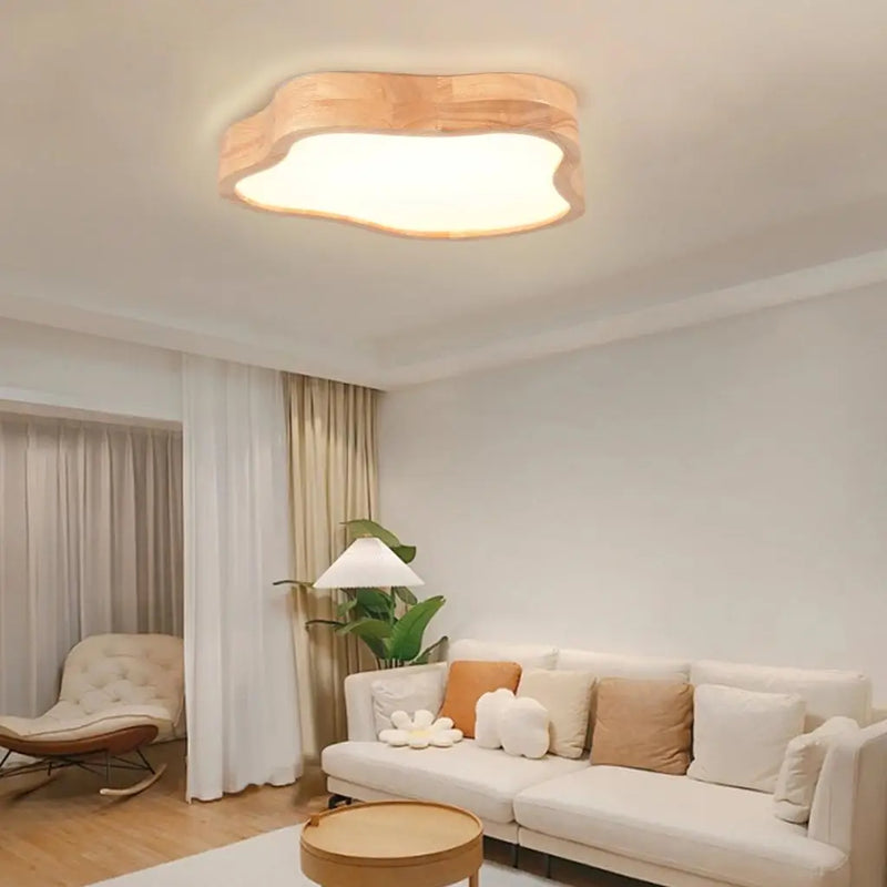 Nordic Cloud Wooden LED Ceiling Light for Home Living Room by Axyaa