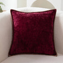 Axyaa Chenille Cushion Cover 18X18 Inch Purple Pillowcase