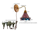 Axyaa Glass LED Wall Sconce: Colorful, Pull Chain Switch, Copper Finish