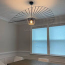 Axyaa Vintage Black Rattan LED Pendant Lamp - Home Ceiling Chandelier