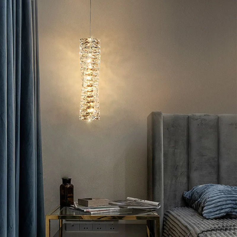 Axyaa Crystal Pendant Chandelier: Postmodern Minimalist Bedroom Living Room Decor