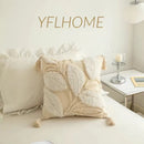 Axyaa Embroidered Geometry Tassel Pillow Cover for Stylish Home Decor
