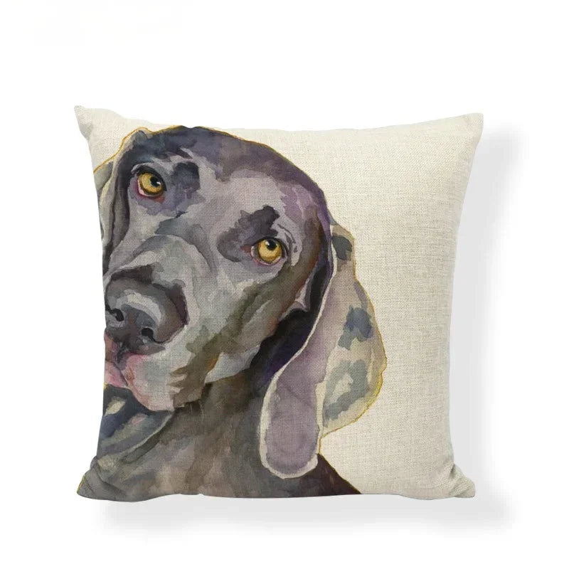 Axyaa Black White Dog Cushion Covers - Home Decor Pillow Cases