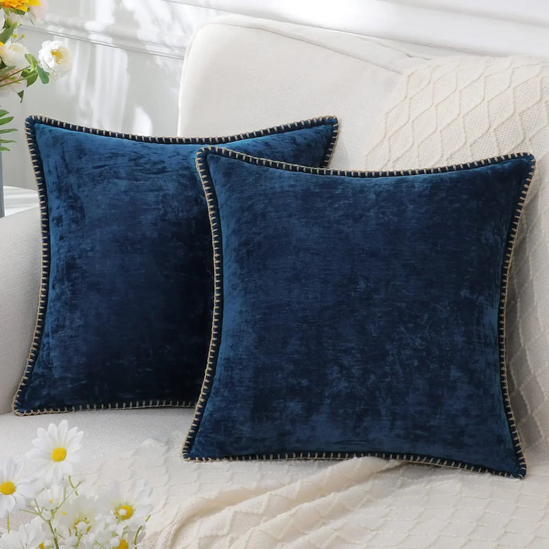 Chenille Cushion Cover 45x45 - Luxury Sofa Throw Pillow Case for Living Room Decor