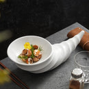 Axyaa White Ceramic Dessert Sushi Snack Molecular Cuisine Restaurant Plate