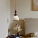 Axyaa Yellow Cave Stone Bedroom Small Chandelier Retro Solid Wood Lighting