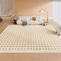 Axyaa Luxury Cream Checkerboard Carpet for Large Living Room Area