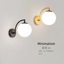 Nordic Glass Ball Wall Lamp Minimalist Living Room Bedroom Sconce - Axyaa