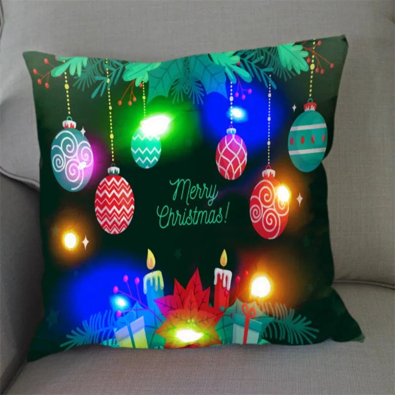 Axyaa Santa Claus LED Light Pillowcase 45X45cm