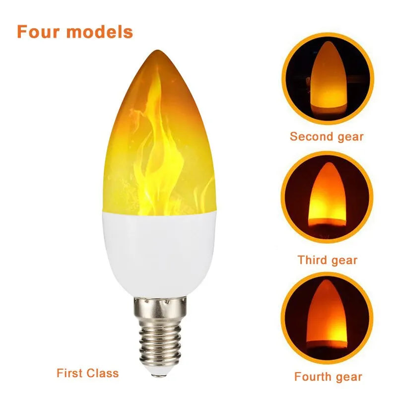 Axyaa LED Flame Bulb 5W E14 Corn Lamp Dynamic Flickering Candle Light
