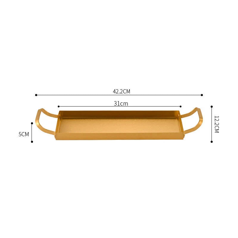Axyaa Stainless Steel Kitchen Tray with Two Ears - Large Capacity Plate Storage