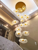Axyaa Lotus Leaf Acrylic Chandelier for Staircase Duplex & Villa Living Room