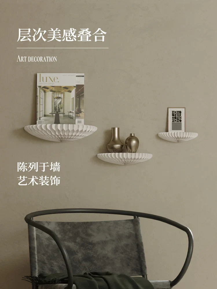 Axya Wall Shelf: Decorative Perforation-Free Shelving Board for Home and Office
