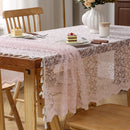 Axyaa French Floral Tassels Jacquard Lace Tablecloth - Elegant Art Decoration