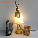 Axyaa Resin Rabbit Table Lamp - Designer Bedside Lamp for Home Living Room Decor