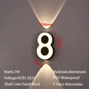 Axyaa 7W LED Wall Lamp Digit Number IP65 Modern Minimalism Style Aluminum Outdoor Light
