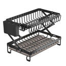 Axyaa 2 Tier Bowl Drainers Rack | Collapsible Metal Kitchen Organizer