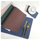Axyaa Pink Grey Double-Layer Placemats and Coasters Set - Non-Slip, Oil Resistant