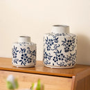 Axyaa Blue White Porcelain Vase Retro Chinese Wine Medieval Ceramics Home Decor