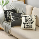 Black White Happy Halloween Trick Or Treat Pillowcase for Axyaa Décor