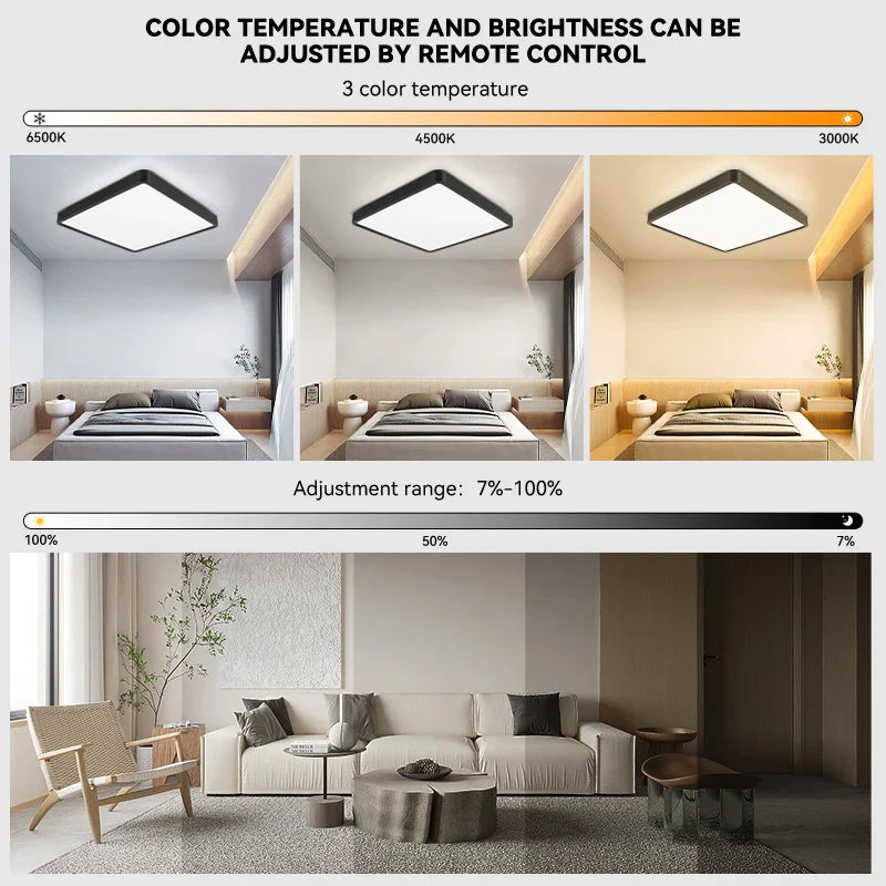 Dimmable LED Ceiling Lamp with Remote Control for Living Room by Axyaa