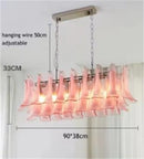 Axyaa Glass Petal Chandelier: Modern Luxury Pendant for Dining Living Bedroom