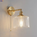 Axyaa Green Glass Nordic Wall Sconce Copper Lighting LED Luminaria