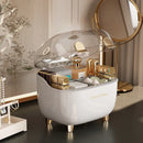 Axyaa Acrylic Lipstick Holder Organizer with Lid: Clear Makeup Display Stand Container