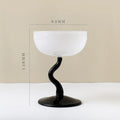 Axyaa 8oz Twisted Stem Champagne Coupes - Set of 1 Piece Glass Stemware