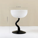 Axyaa Two Tone Glass Goblet Set - Elegant Stemware Champagne Coupes & Ice Cream Cups