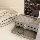 Velvet Jewelry Organizer Box with Dust-proof Display Stand by Axyaa