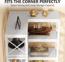 Axyaa Industrial 7-Tier Corner Bookcase for Stylish Storage and Display