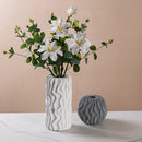 Axyaa Striped Ceramic Vase Wavy Pattern Flower Arrangement Terrarium Home Decoration
