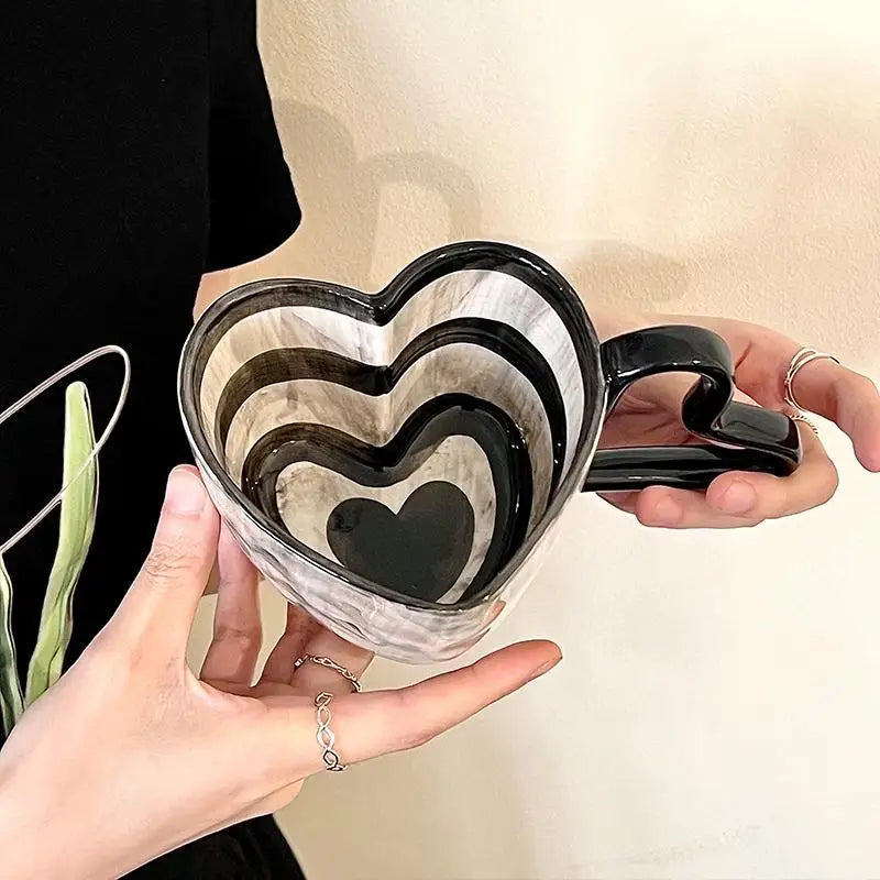 Axya™ Ceramic Heart Mug | Creative Coffee Cup | Wholesale Tableware Valentine's Gift