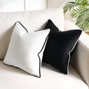 Axyaa Black White Velvet Pillow Covers Modern Home Decor Accent Sofa Bed